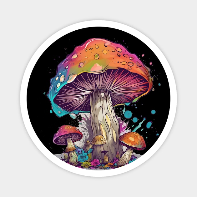 Psychedelic Mushroom Shroom Art Magnet by Trippinink